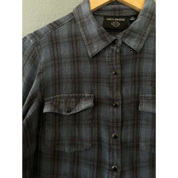 Harley-Davidson Womens Plaid Classic Enchanted Shirt Embroidered Logo 1W - Picture 8 of 15